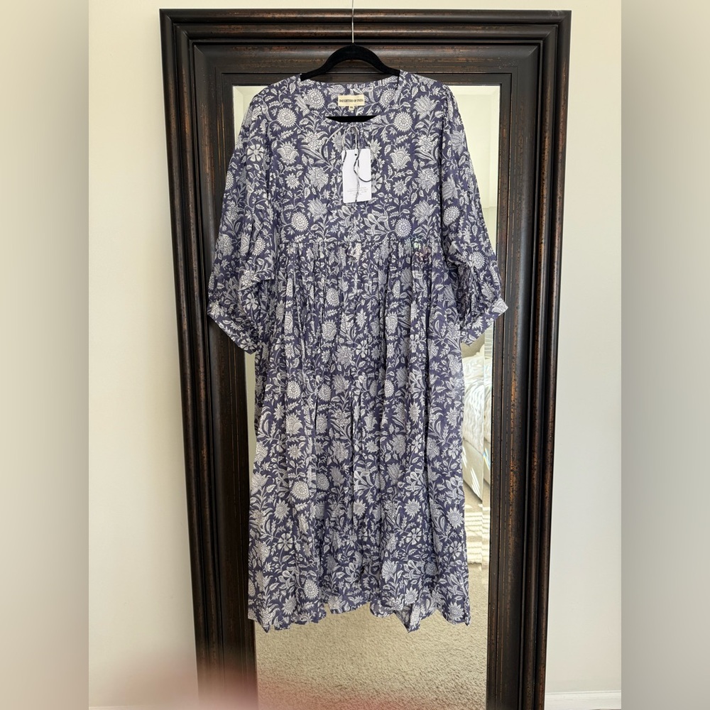 NWT Daughters of India Kyra Midi Dress ~ Blue Iris XXL (12-14) - Picture 4 of 15